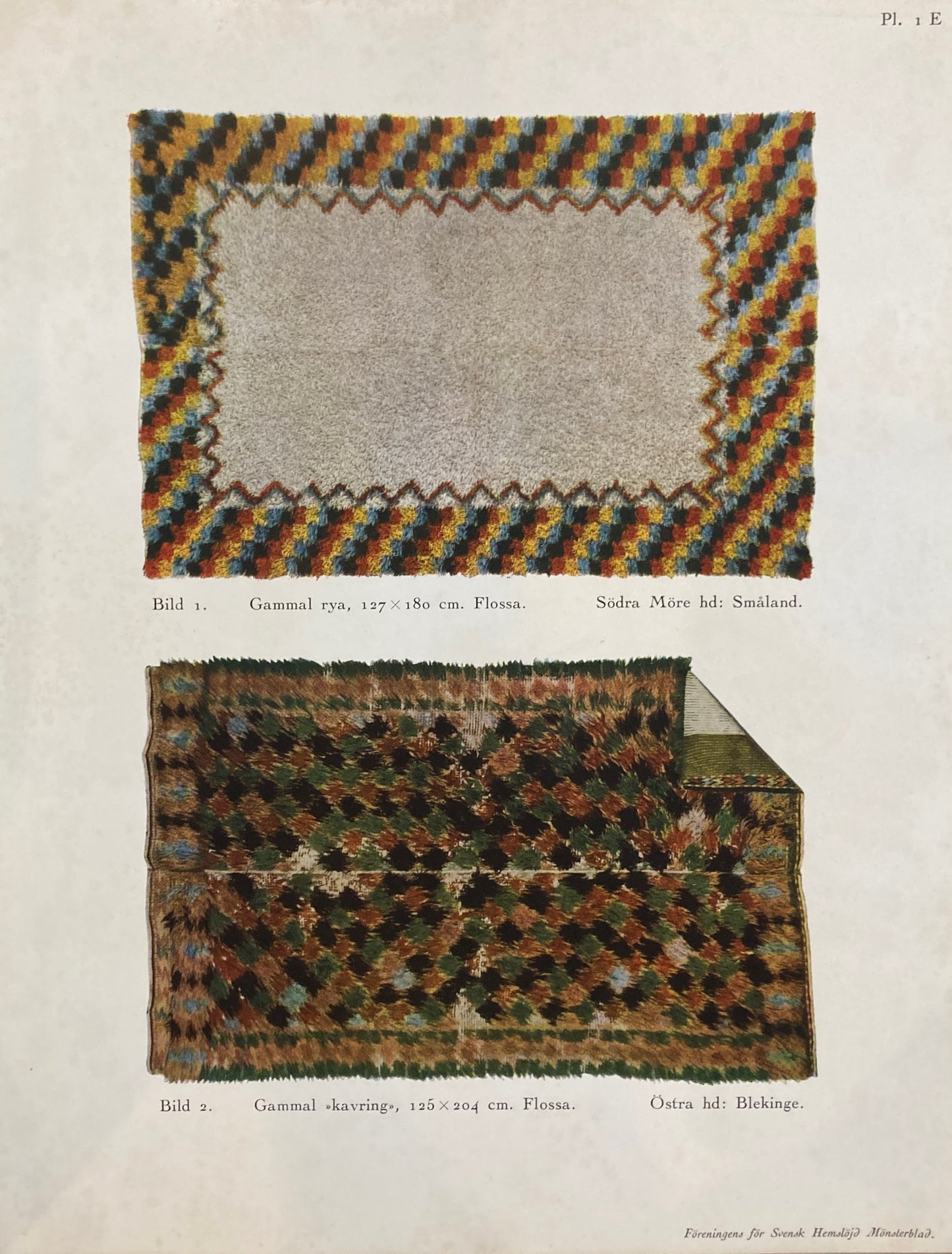 Monsterblad Utgivna av Foreningen for svensk hemslojd Mattor  Rolakan  Flossa  och  Rosengang KARTONG1 <カーペット> スウェーデン手工芸協会