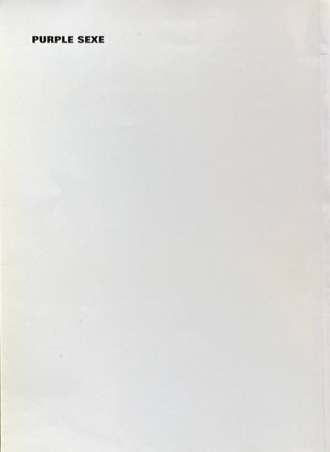 PURPLE SEXE NUMBER4 SUMMER 1999