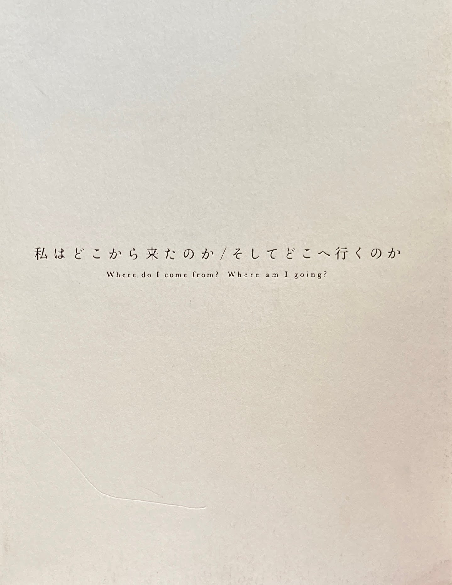 私はどこから来たのか/そしてどこへ行くのか MOTマニュアル2004