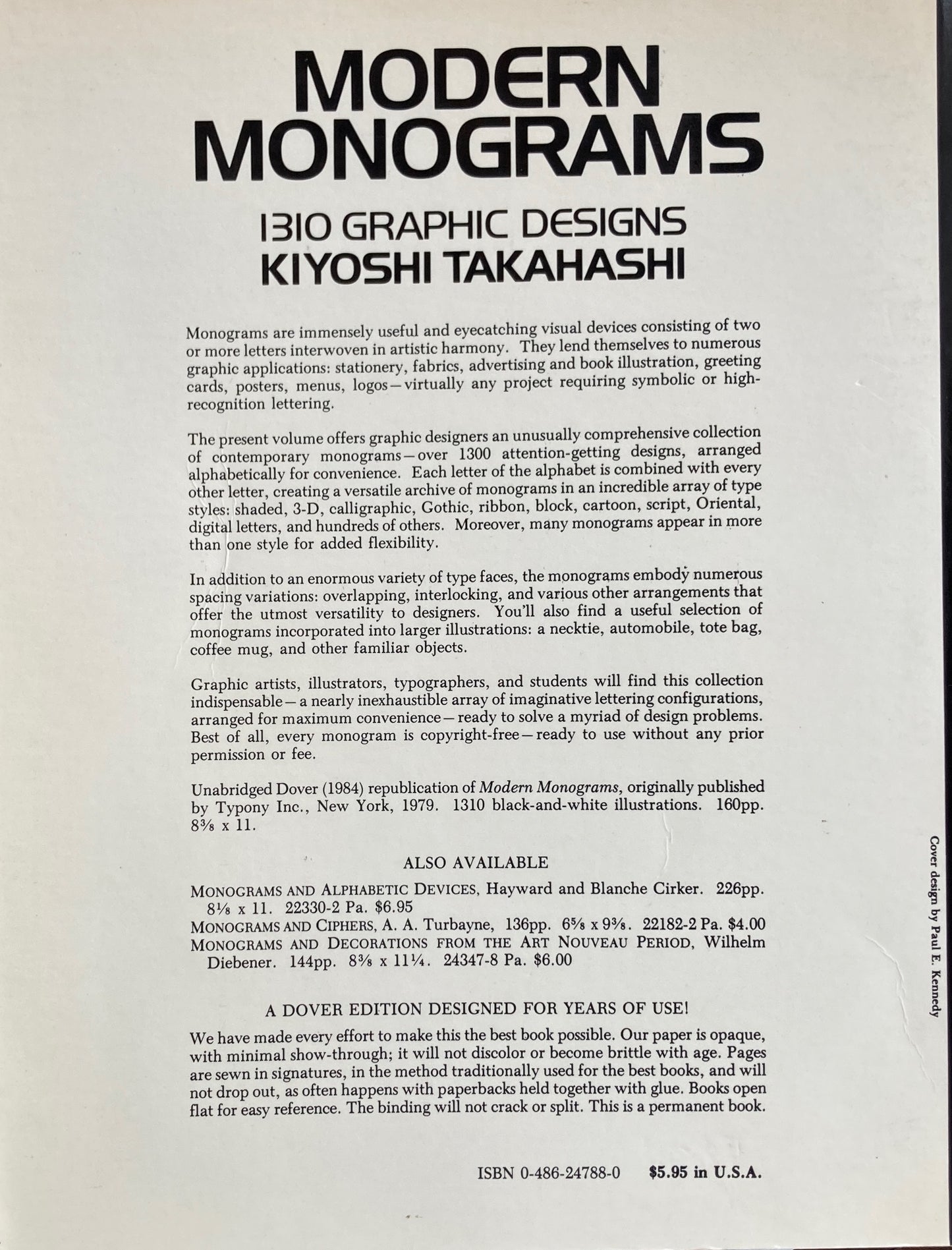 MODERN MONOGRAMS 1310 Graphic Designs Kiyoshi Takahashi