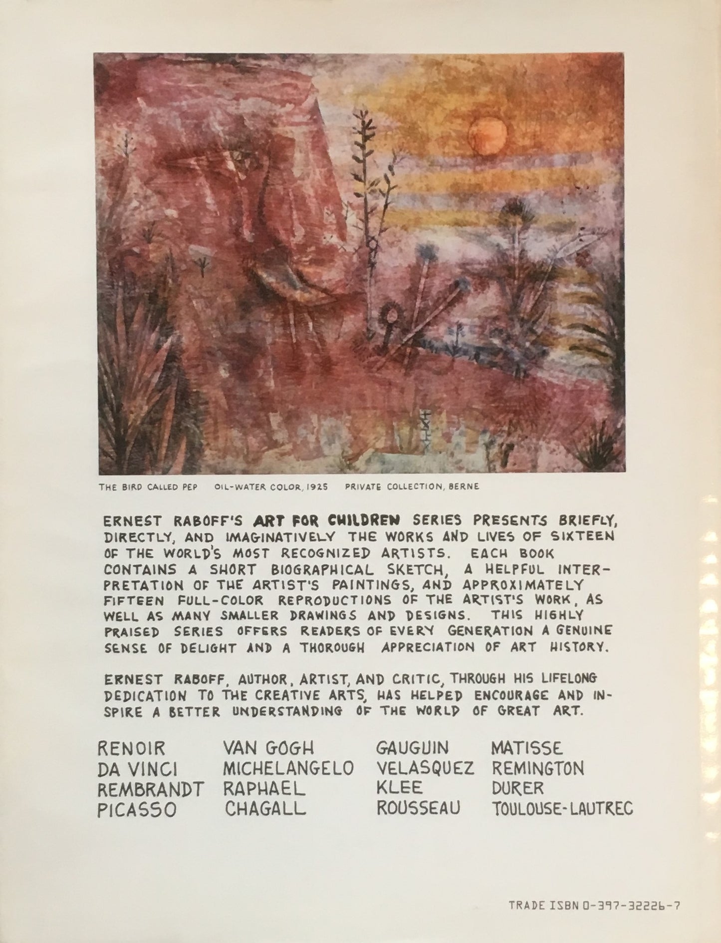 PAUL KLEE Art For Children Ernest Raboff