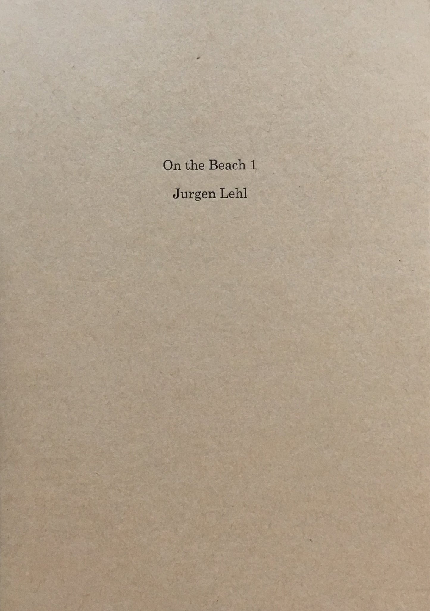 On the Beach1 Jurgen Lehl ヨーガン・レール