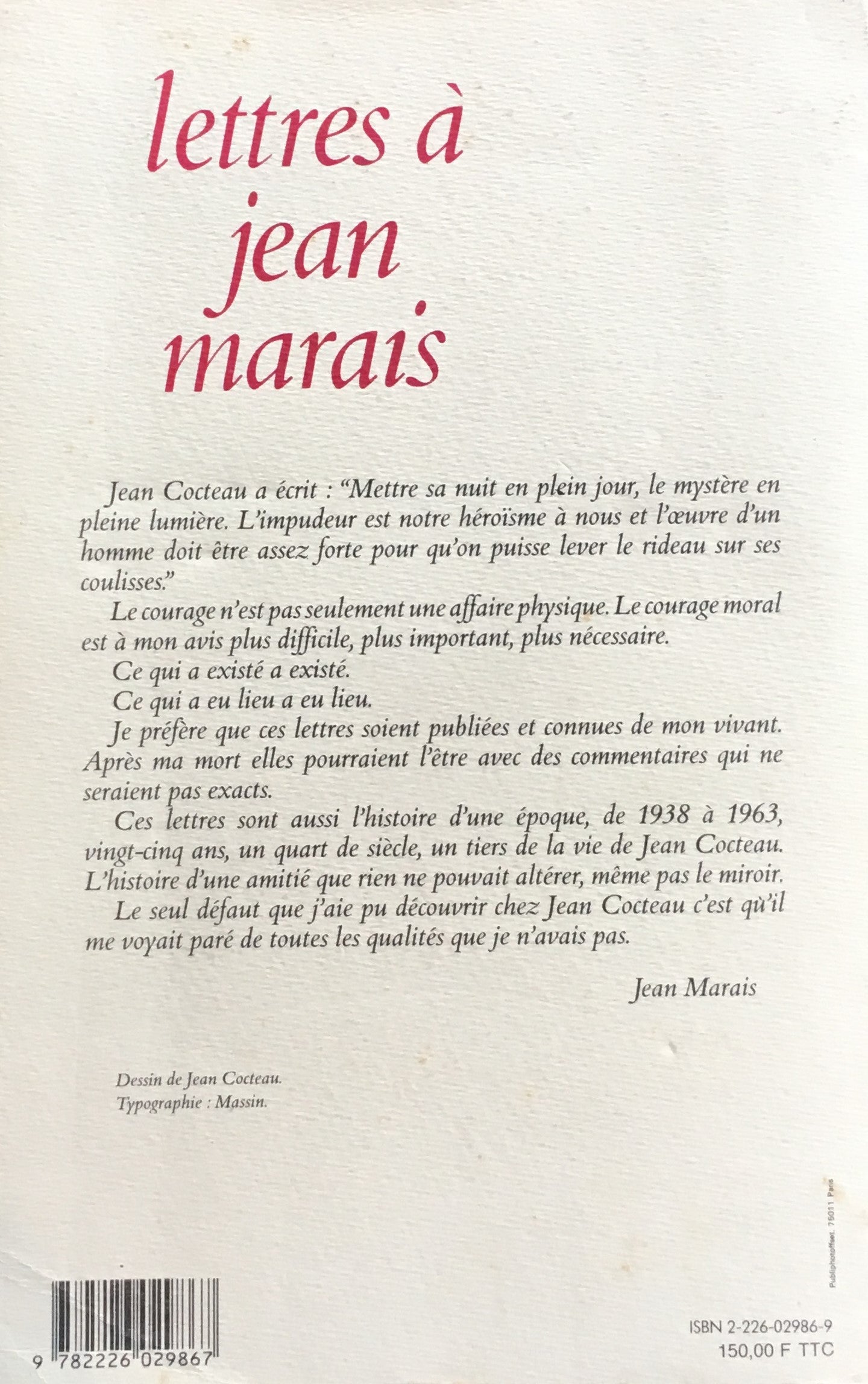 Lettres à Jean Marais  Jean Cocteau