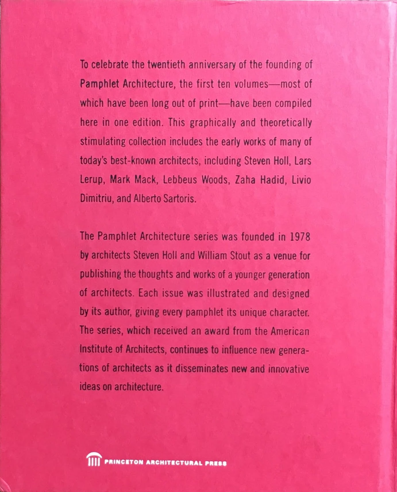 Pamphlet Architecture 1-10 Steven Holl