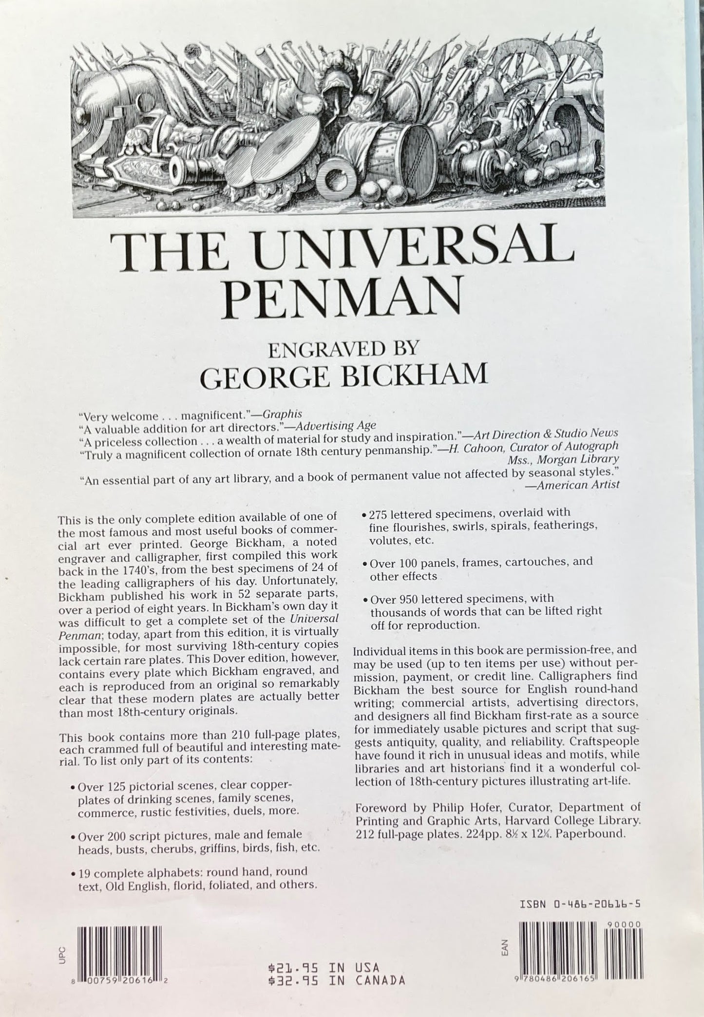 The Universal Penman engraved by George Bickham Dover