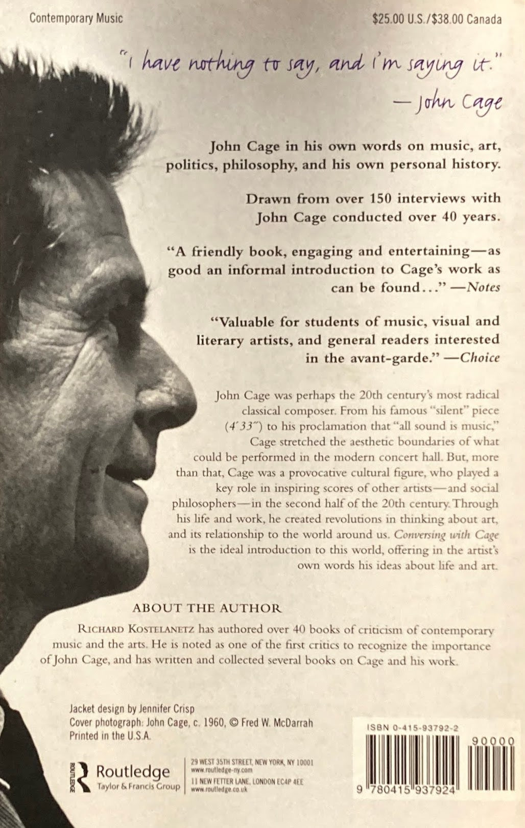 Conversing with Cage second edition Richard Kostelanetz ジョン・ケージ