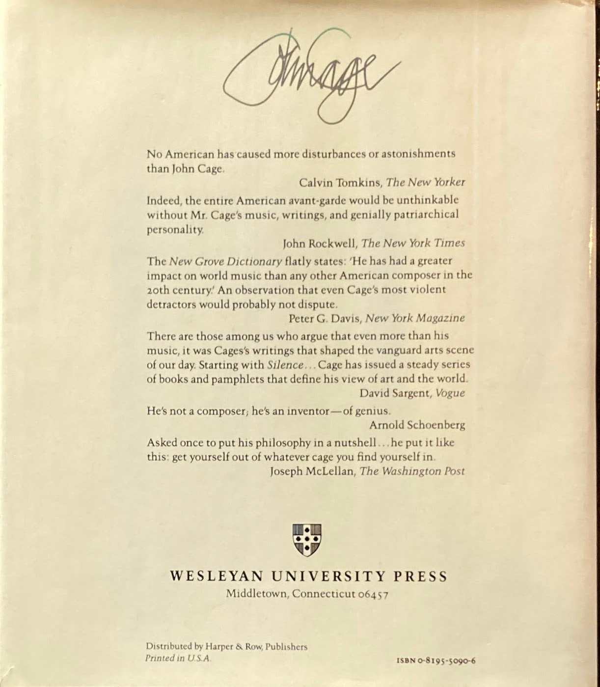 X Writings '79-'82 Jhon Cage ジョン・ケージ