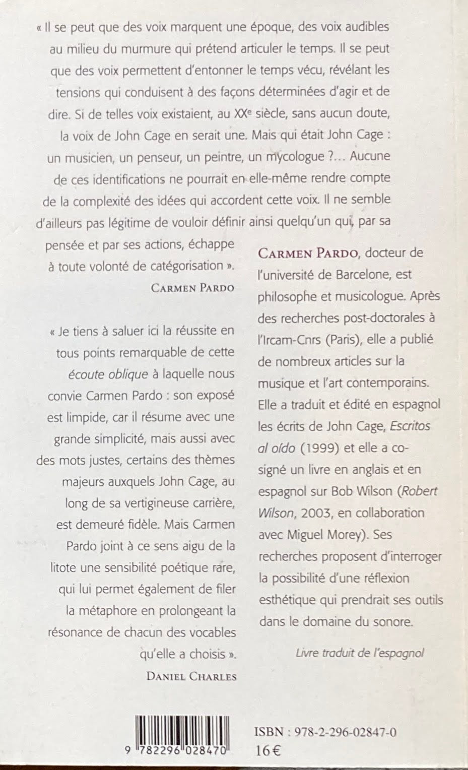 Approche de John Cage L'écoute oblique ジョン・ケージ