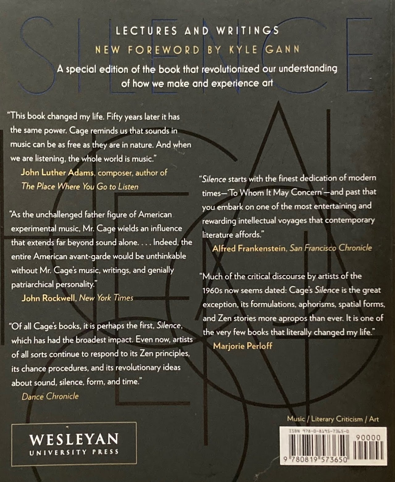 Silence: Lectures and Writings by Jhon Cage 50th anniversary edition ジョン・ケージ