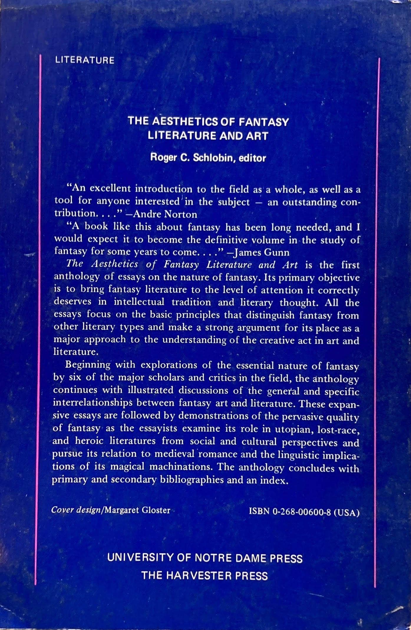 The Aesthetics of Fantasy Literature and Art Roger C. Schlobin