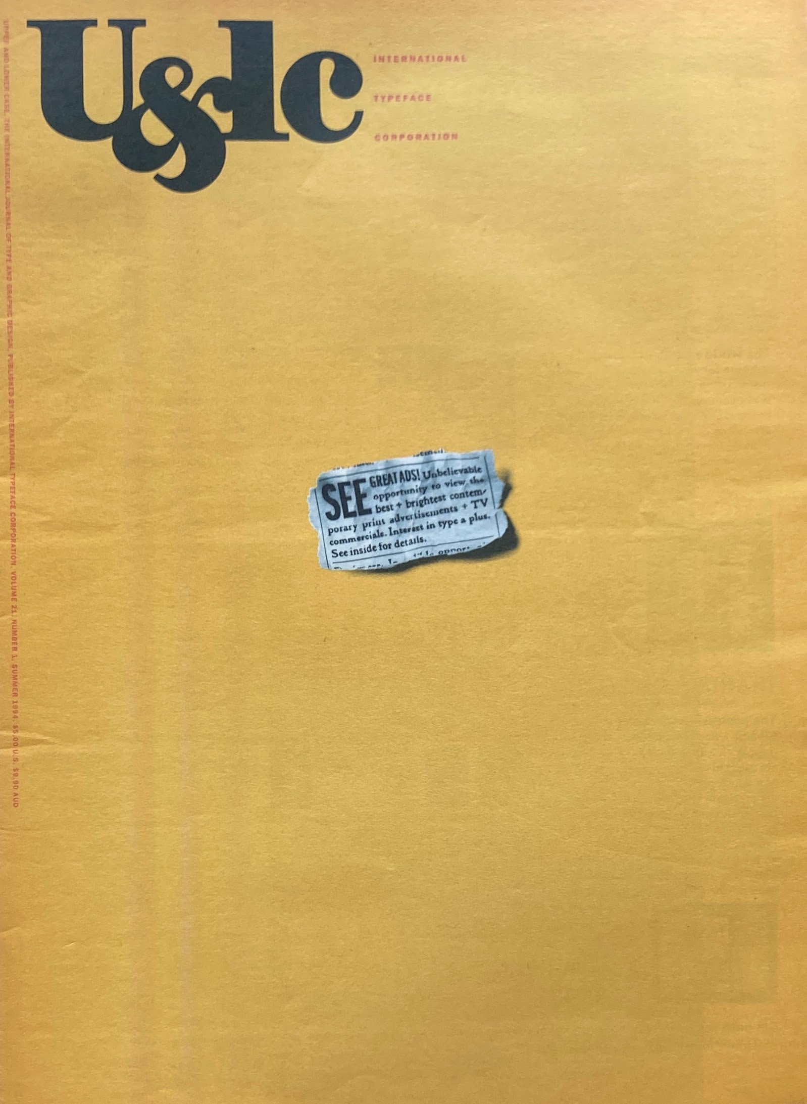 U&lc Upper and lower case volume21.Number1. 1994 SUMMER