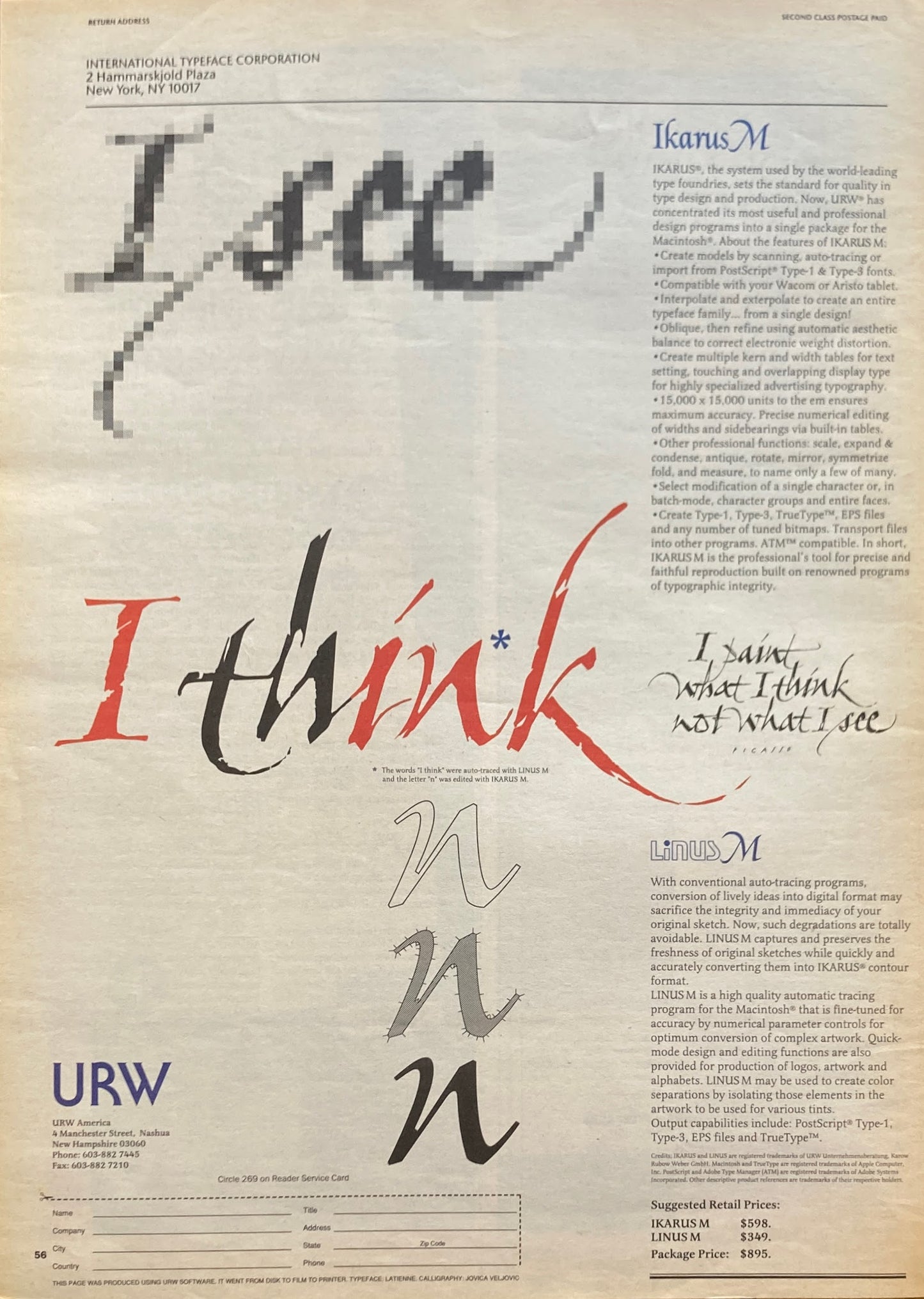 U&lc Upper and lower case volume20.Number2. 1993 SUMMER/FALL