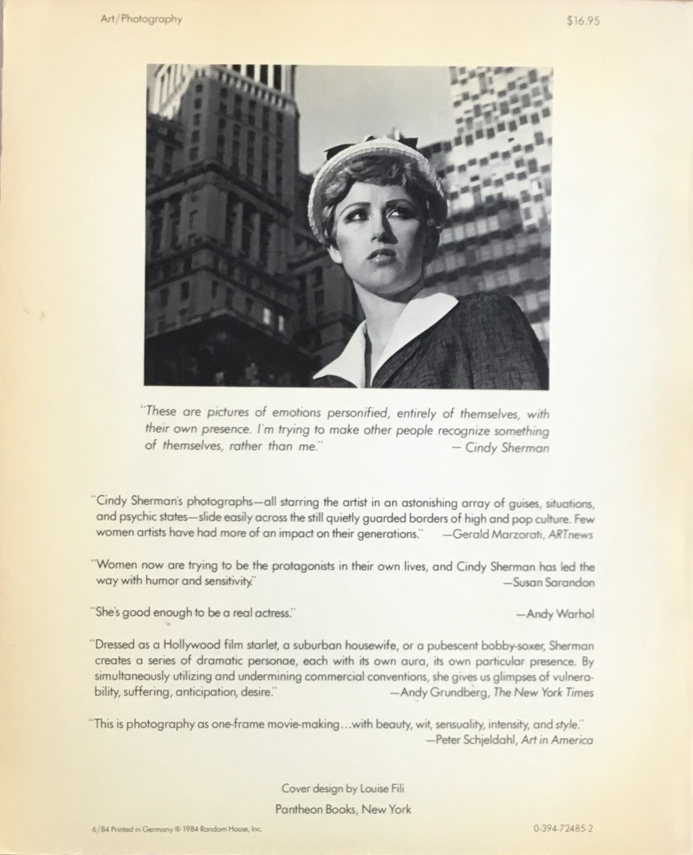 シンディ・シャーマン CINDY SHERMAN 1984 PANTHEON BOOKS