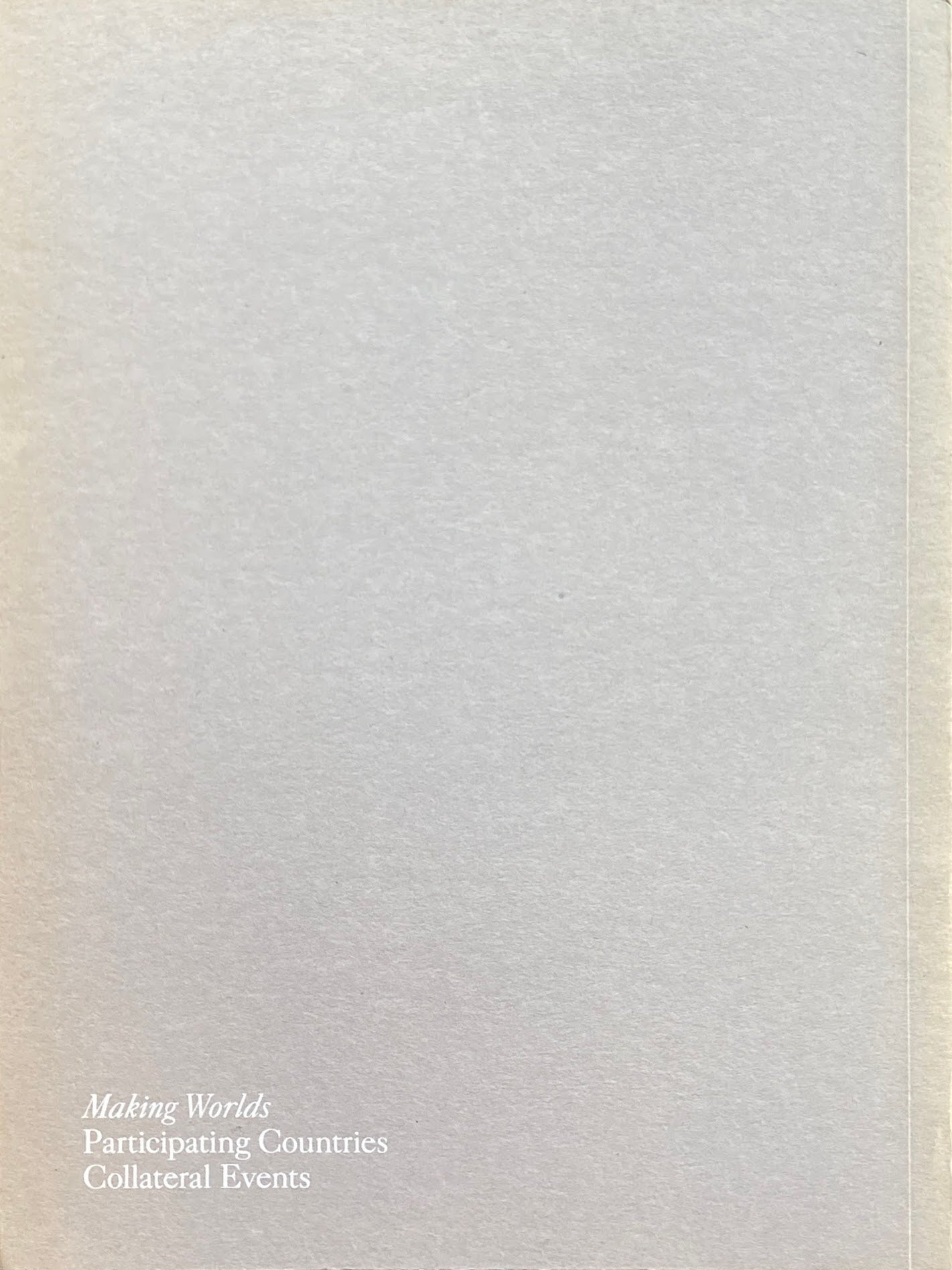 La Biennale di Venezia Making Worlds Exhibition/Making Worlds Participating Countries Collateral Events 第53回ヴェネツィア・ビエンナーレ国際美術展 カタログ2冊セット