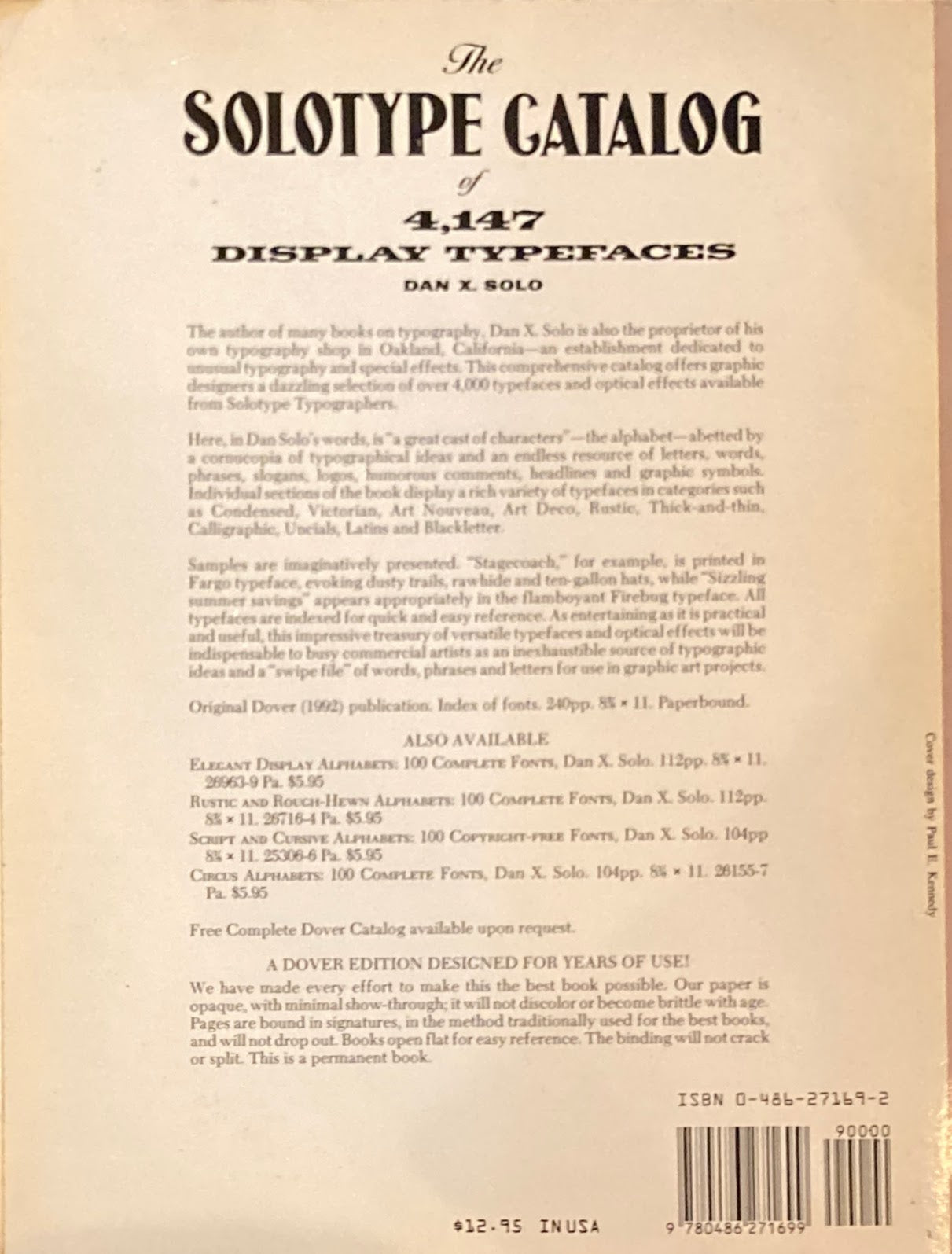 The Solotype Catalog of 4,147 Display Typefaces Dover
