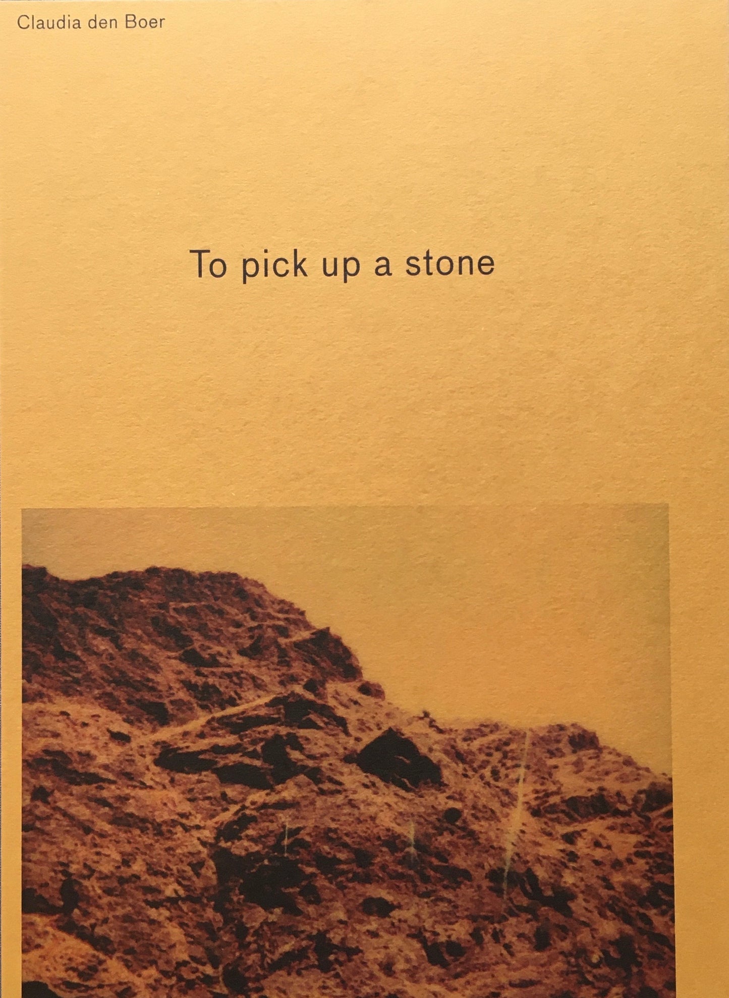 To Pick Up A Stone Claudia Den Boer クラウディア・デン ブール写真集