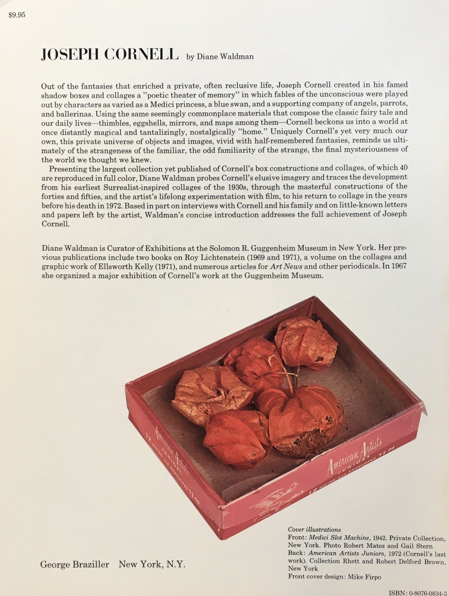 JOSEPH CORNELL DIANE WALDMAN ジョセフ・コーネル