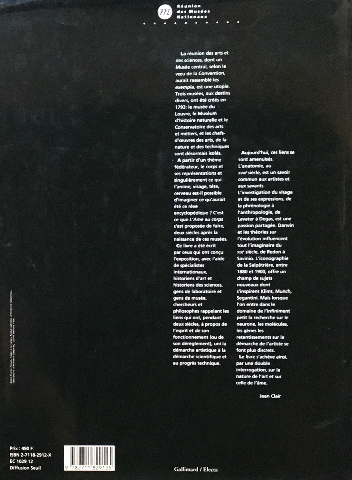 L'ame au corps arts et sciences 1793-1993