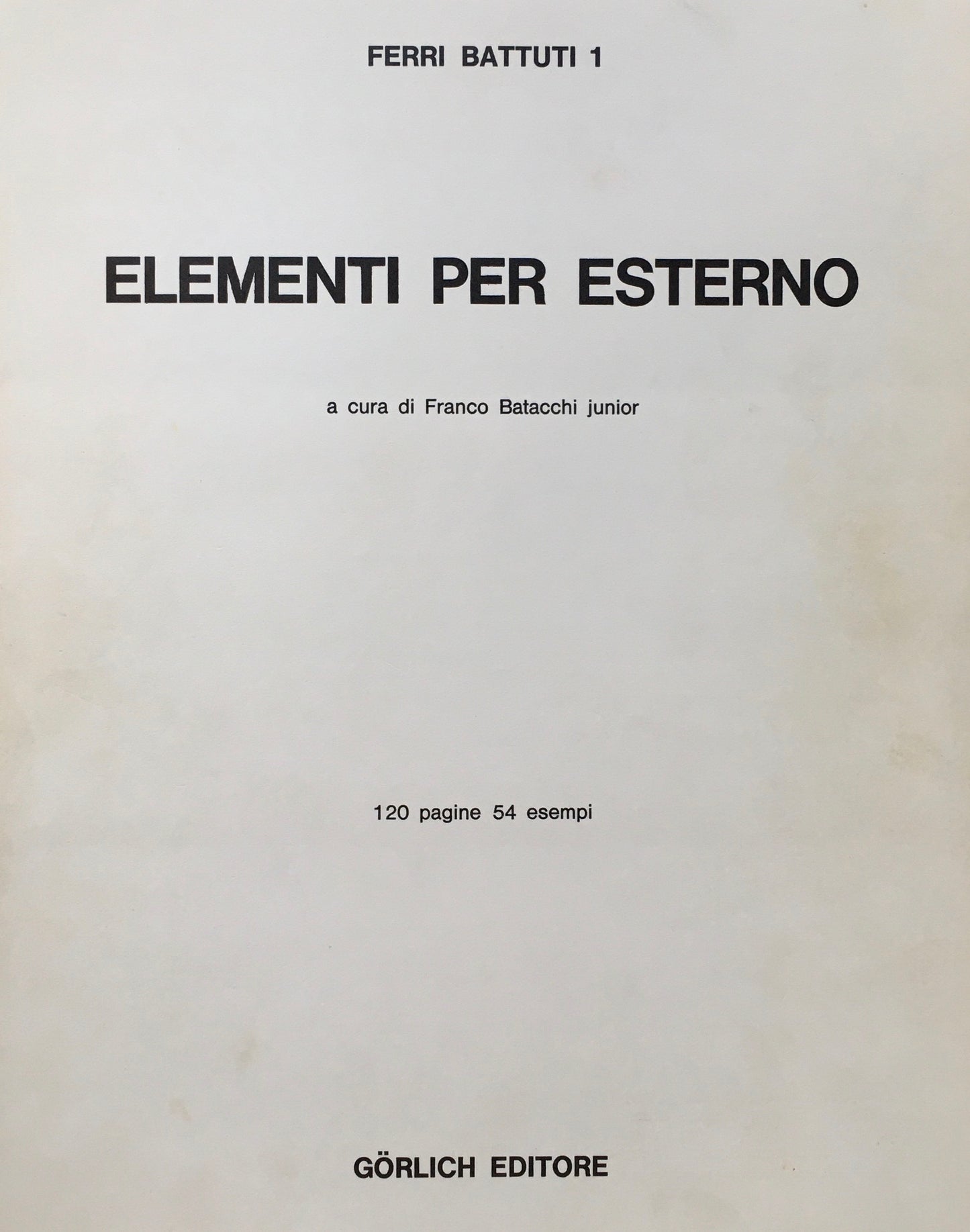 FERRI BATTUTI 1,2,3 Franco Batacchi junior 3冊セット