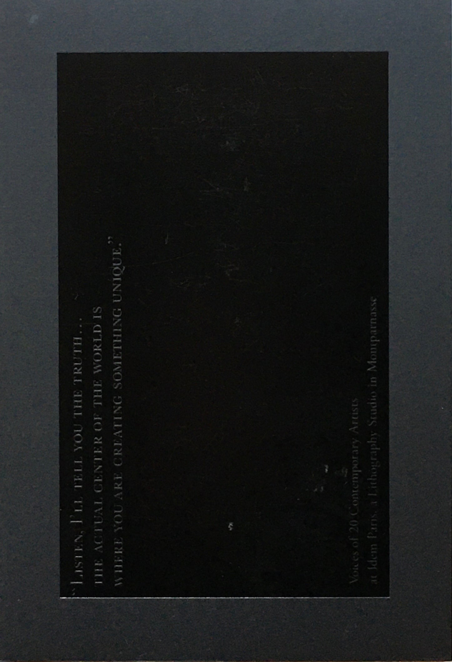 君が叫んだその場所こそがほんとの世界の真ん中なのだ。 パリ・リトグラフ工房idemから 現代アーティスト20人の叫びと囁き 東京ステーションギャラリー