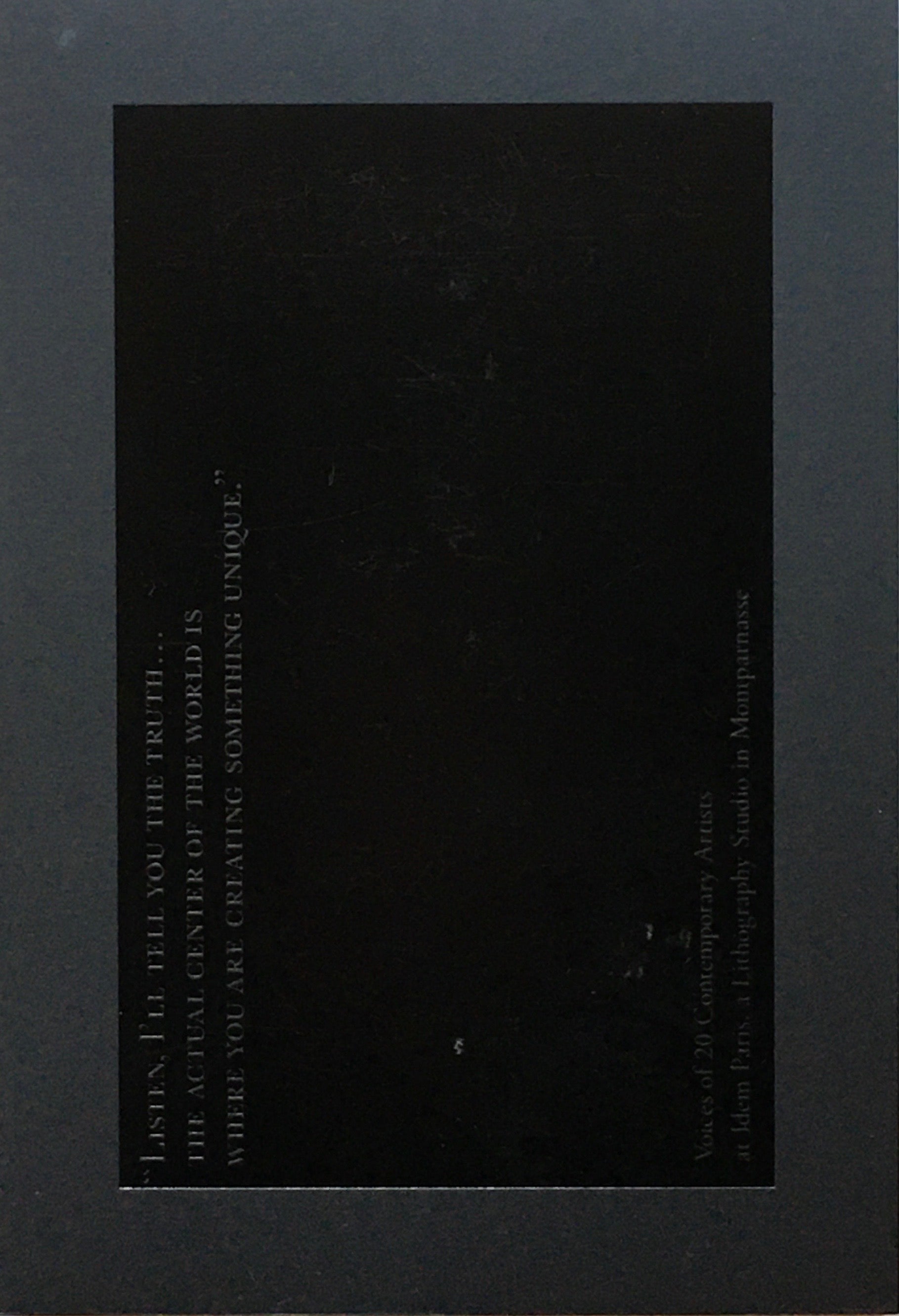 君が叫んだその場所こそがほんとの世界の真ん中なのだ。 パリ・リトグラフ工房idemから 現代アーティスト20人の叫びと囁き 東京ステーションギャラリー