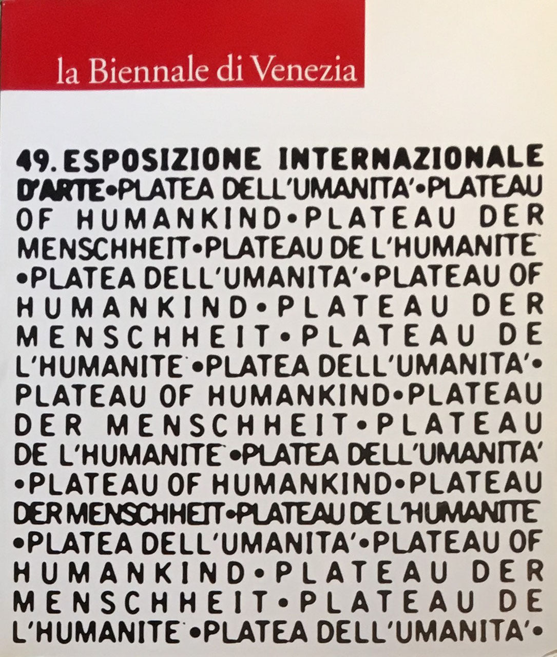 49esposizione international d'arte la biennale di venezia 2001 1・2 English Version
