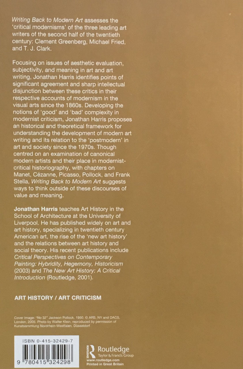 Writing Back to Modern Art After Greenberg, Fried and Clark