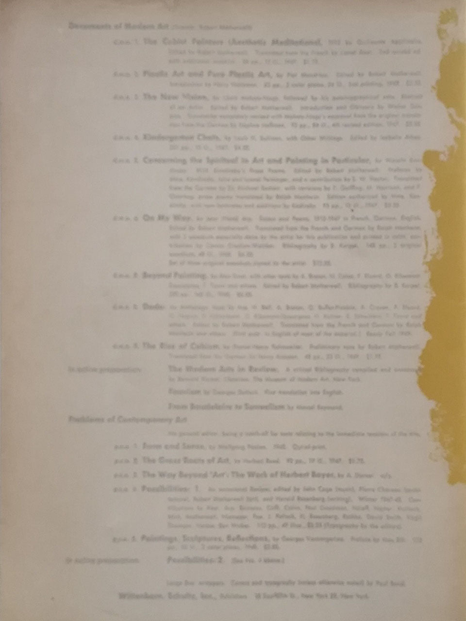 Guillaume Apollinaire The Cubist Painters Aesthetic Meditations 1913 the docments of modern art wittenborn,schltz,inc,new york