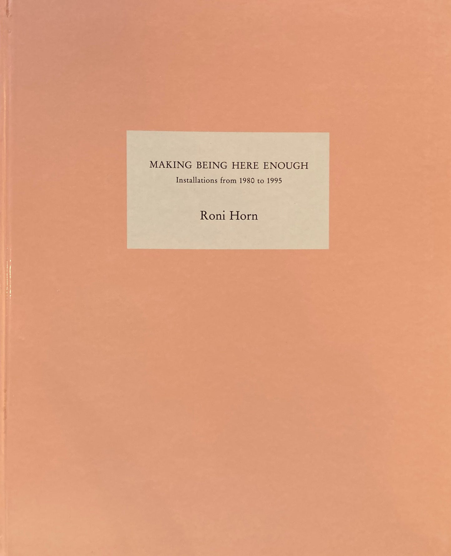 Making Being Here Enough　Installations from  1980 to 1995　Roni Horn