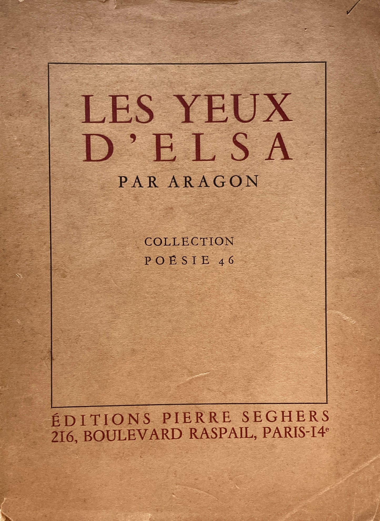 Les Yeux d' Elsa　Aragon　ルイ・アラゴン