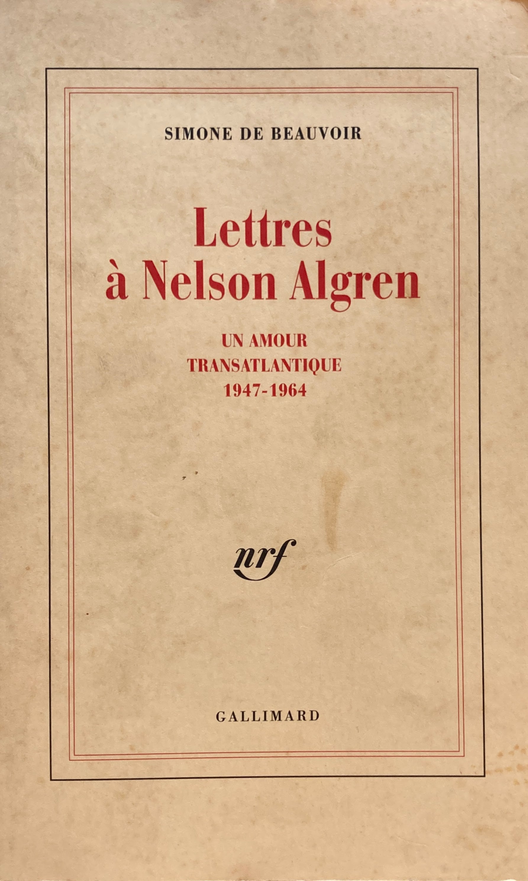Lettres à Nelson Algren Simone de Beauvoir シモーヌ・ド・ボーヴォワール – smokebooks shop