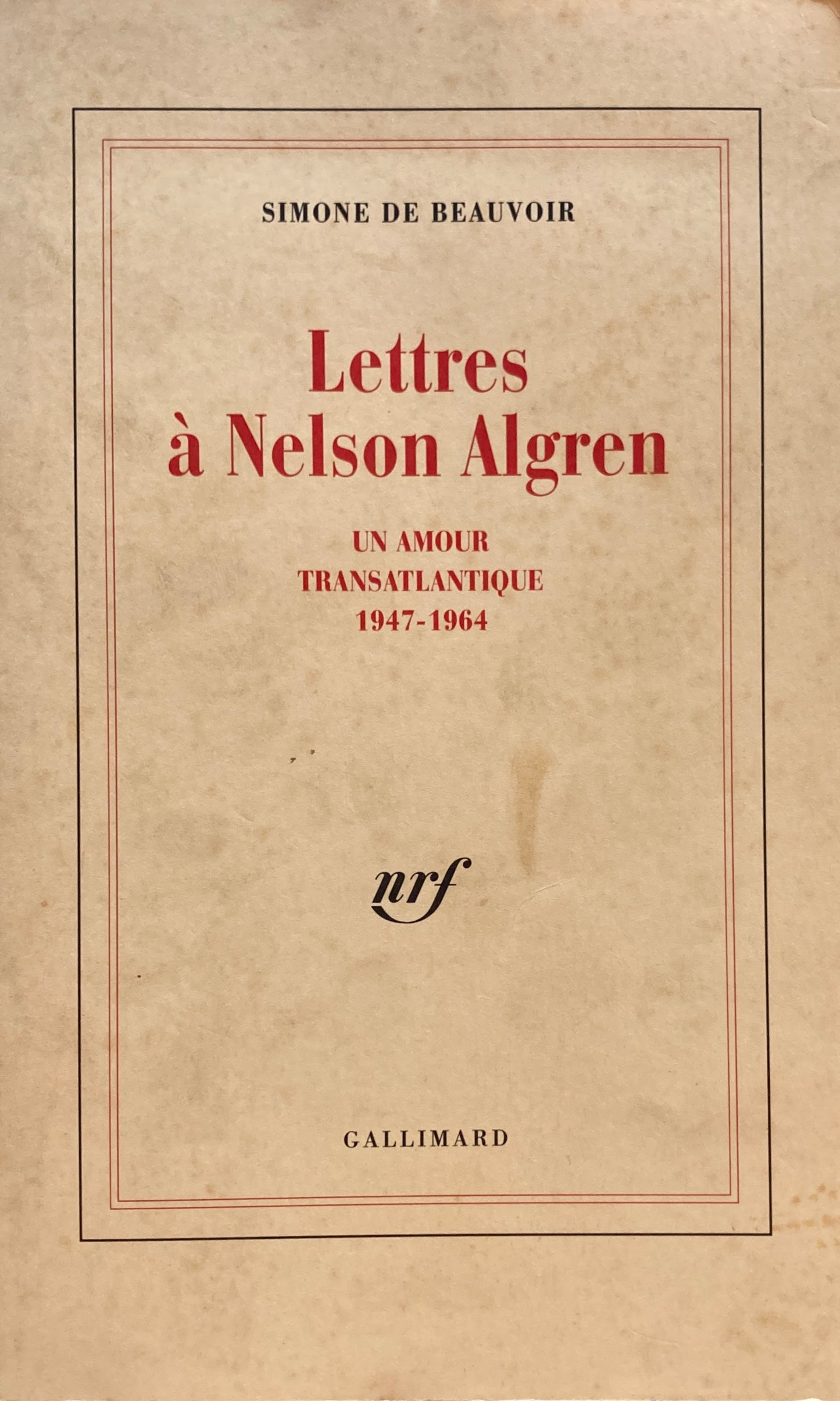 Lettres à Nelson Algren　Simone de Beauvoir　シモーヌ・ド・ボーヴォワール