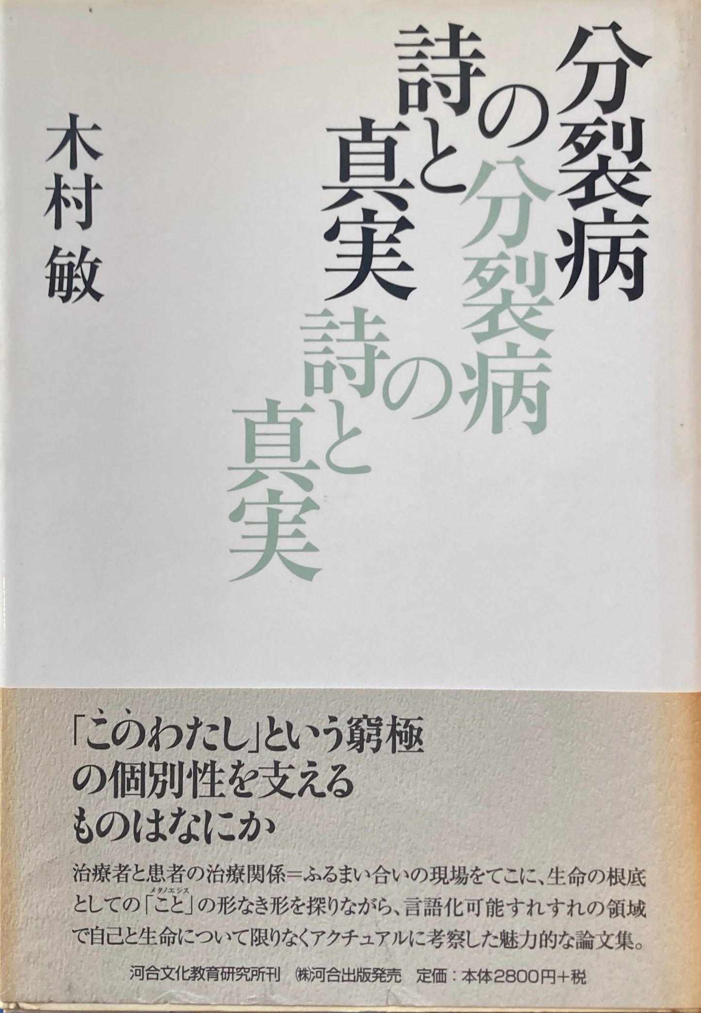 分裂病の詩と真実　木村敏　