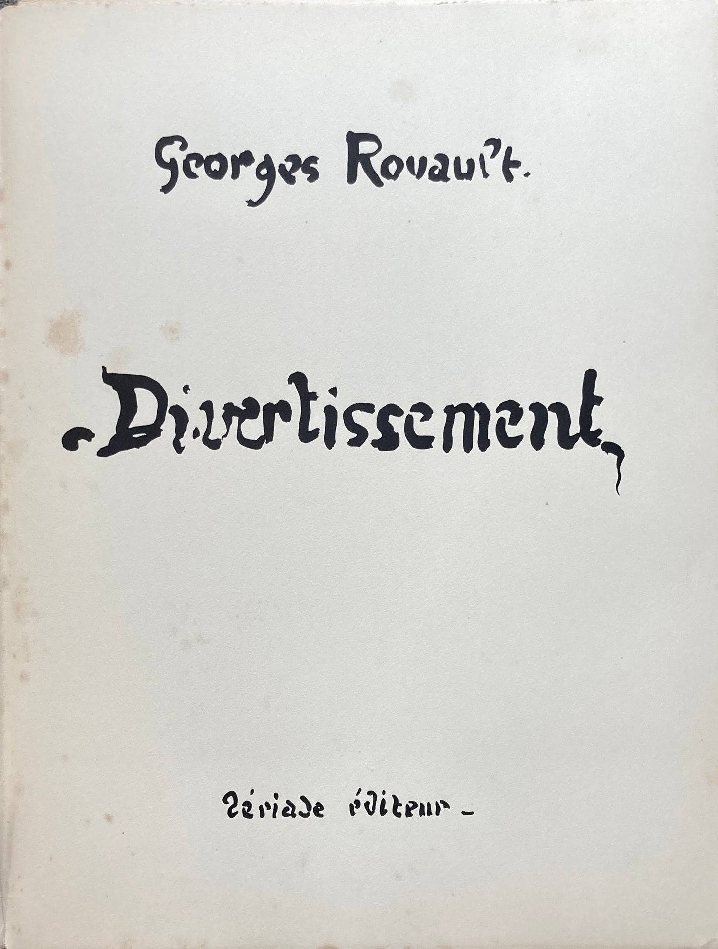 Divertissement　Georges Rouault　ページ欠け有