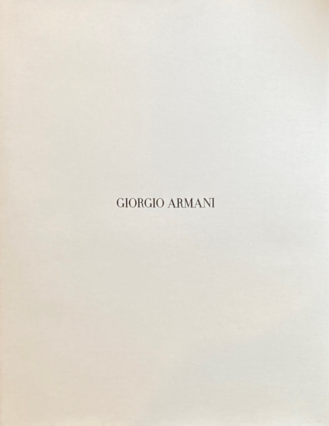 Giorgio Armani　Autumn/Winter 2000　カタログ