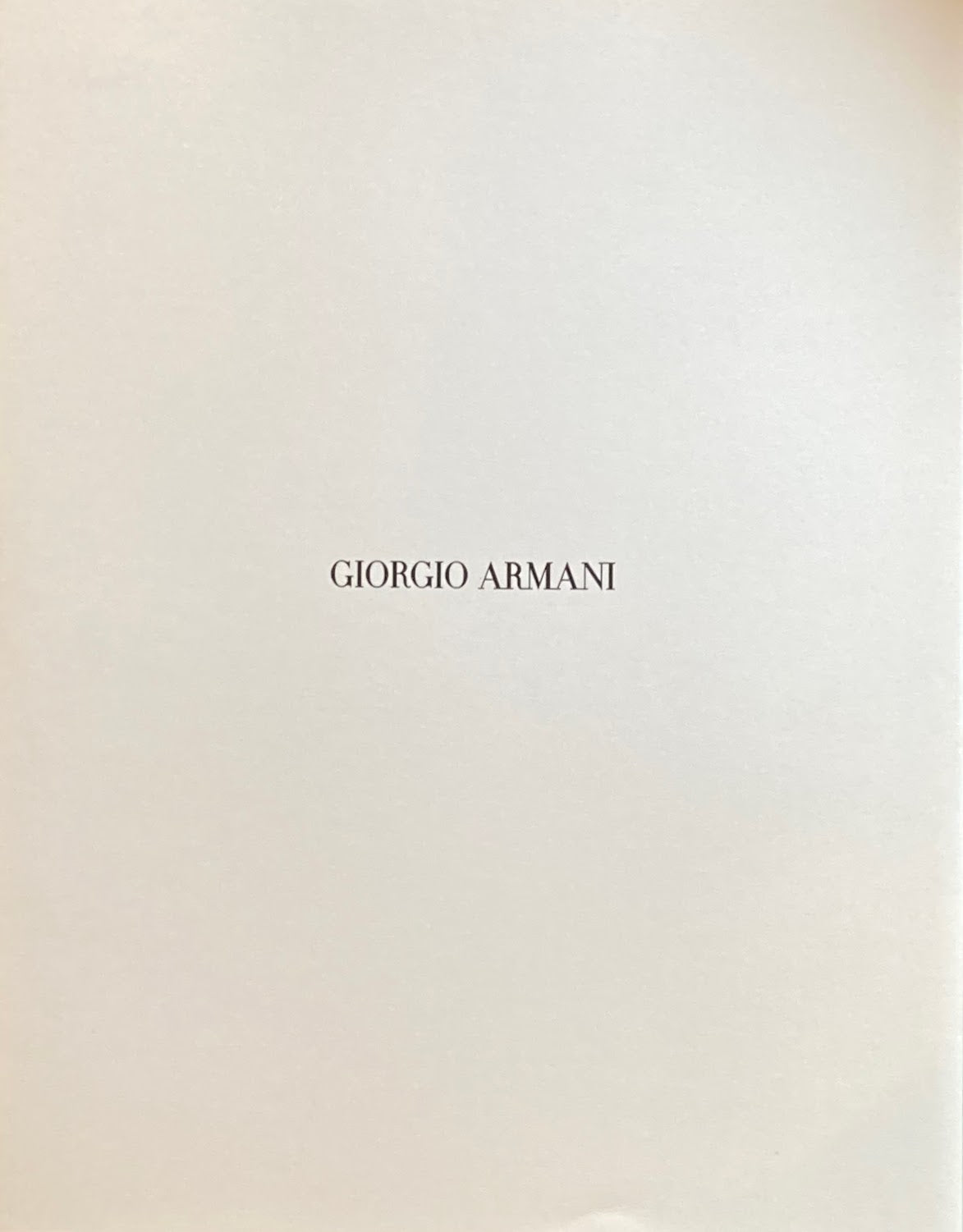 Giorgio Armani　Autumn/Winter 2000　カタログ