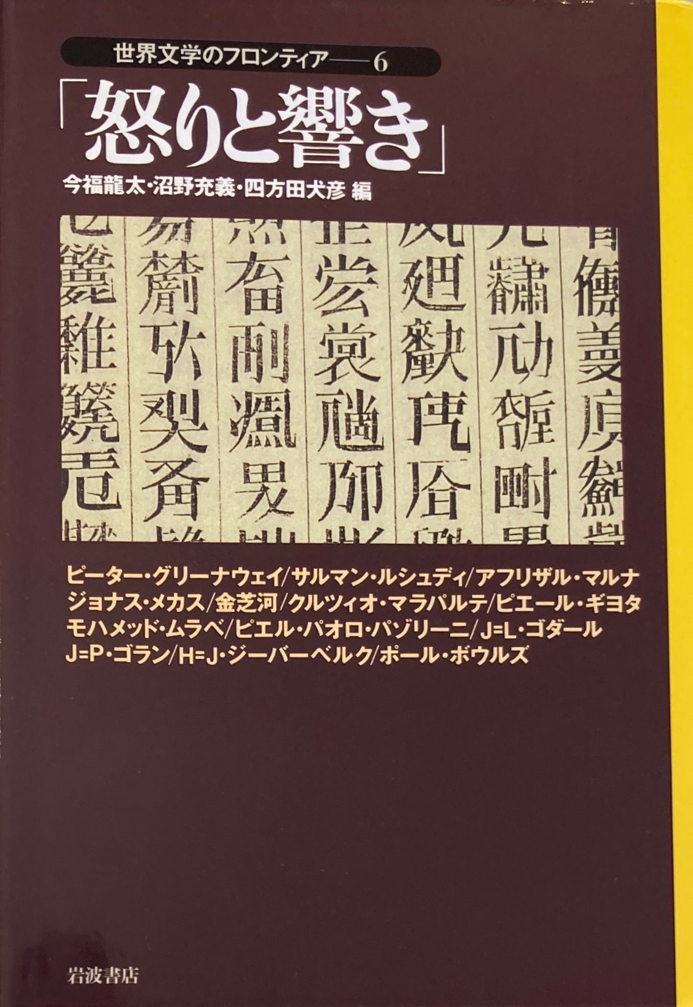 怒りと響き　世界文学のフロンティア６