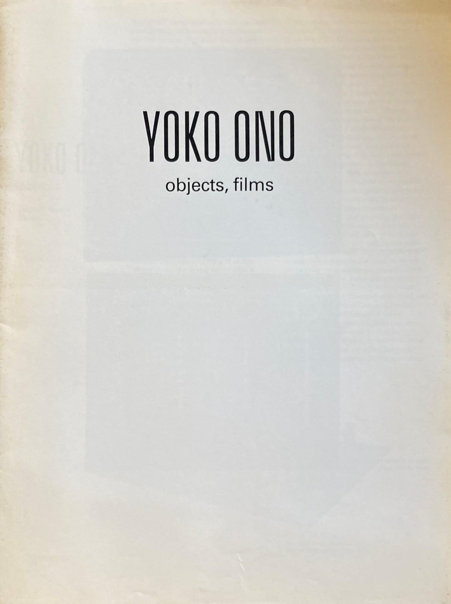 YOKO ONO 　objects,films　Whitney Museum of American Art,New York