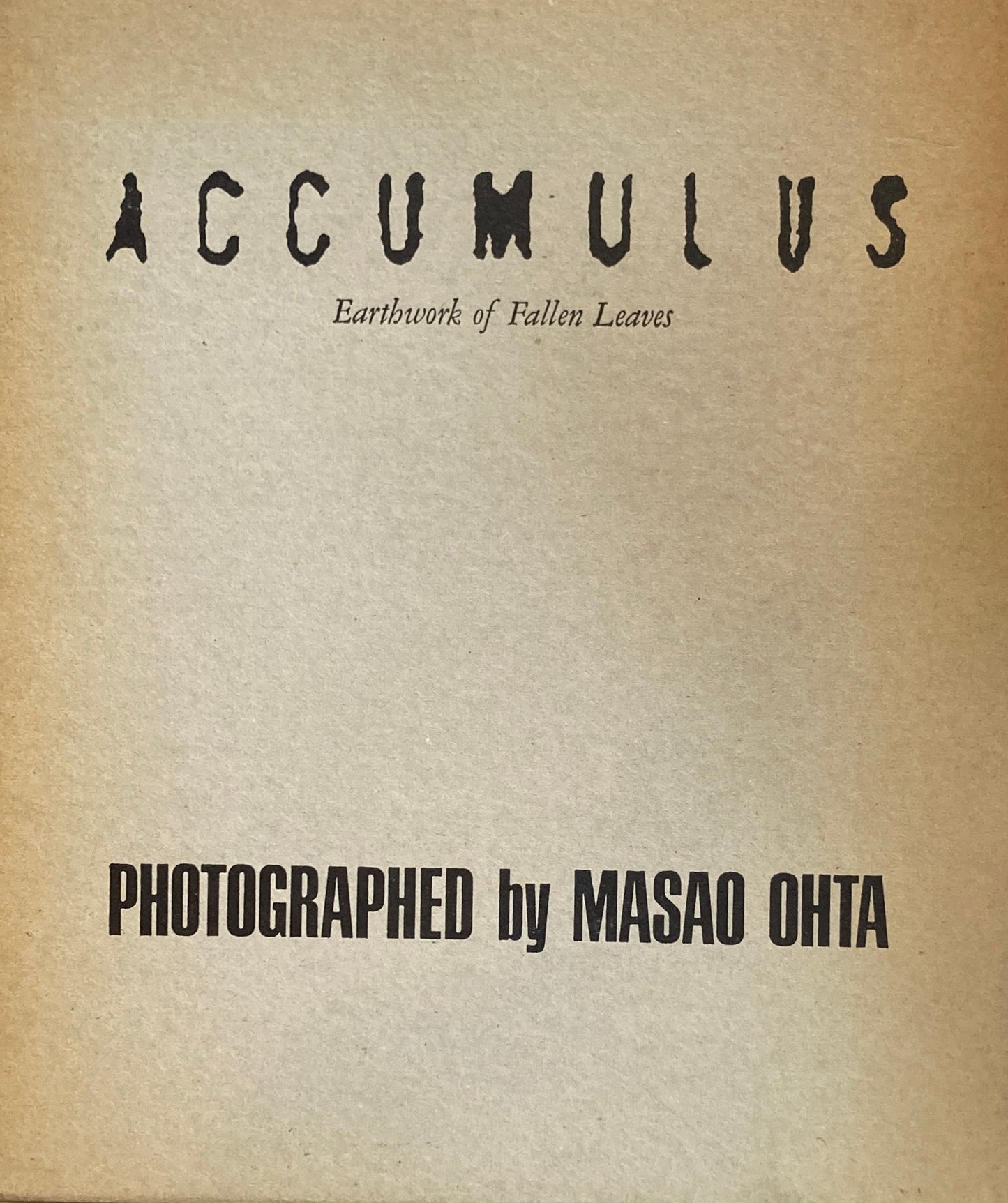 ACCUMULUS　オオタ・マサオ写真集　