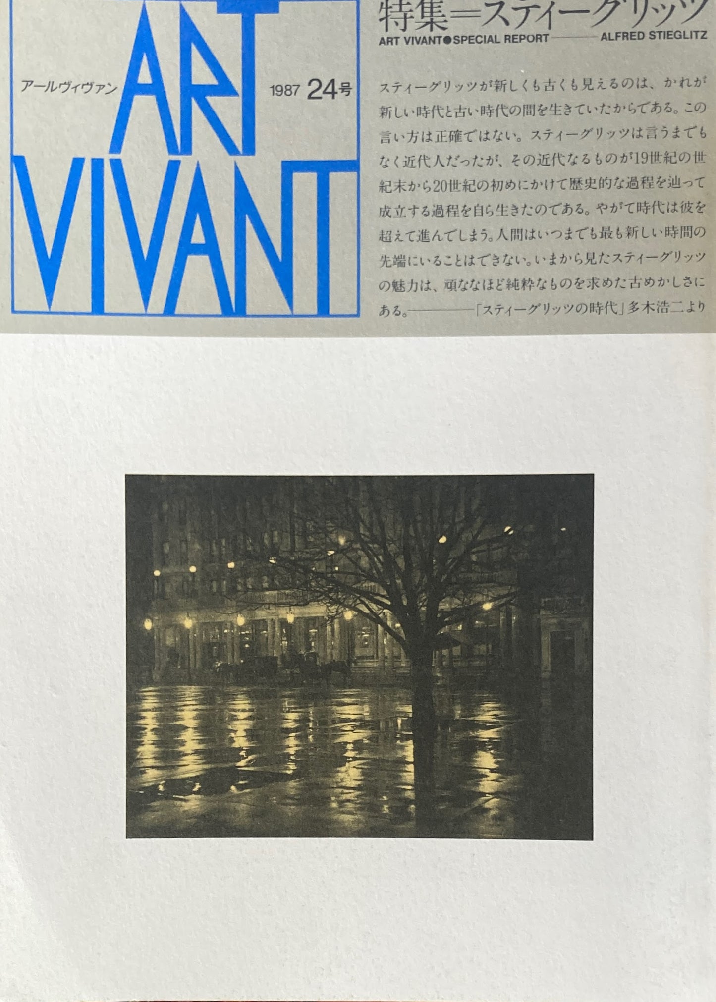 ART VIVANT　1987年24号　スティーグリッツ　