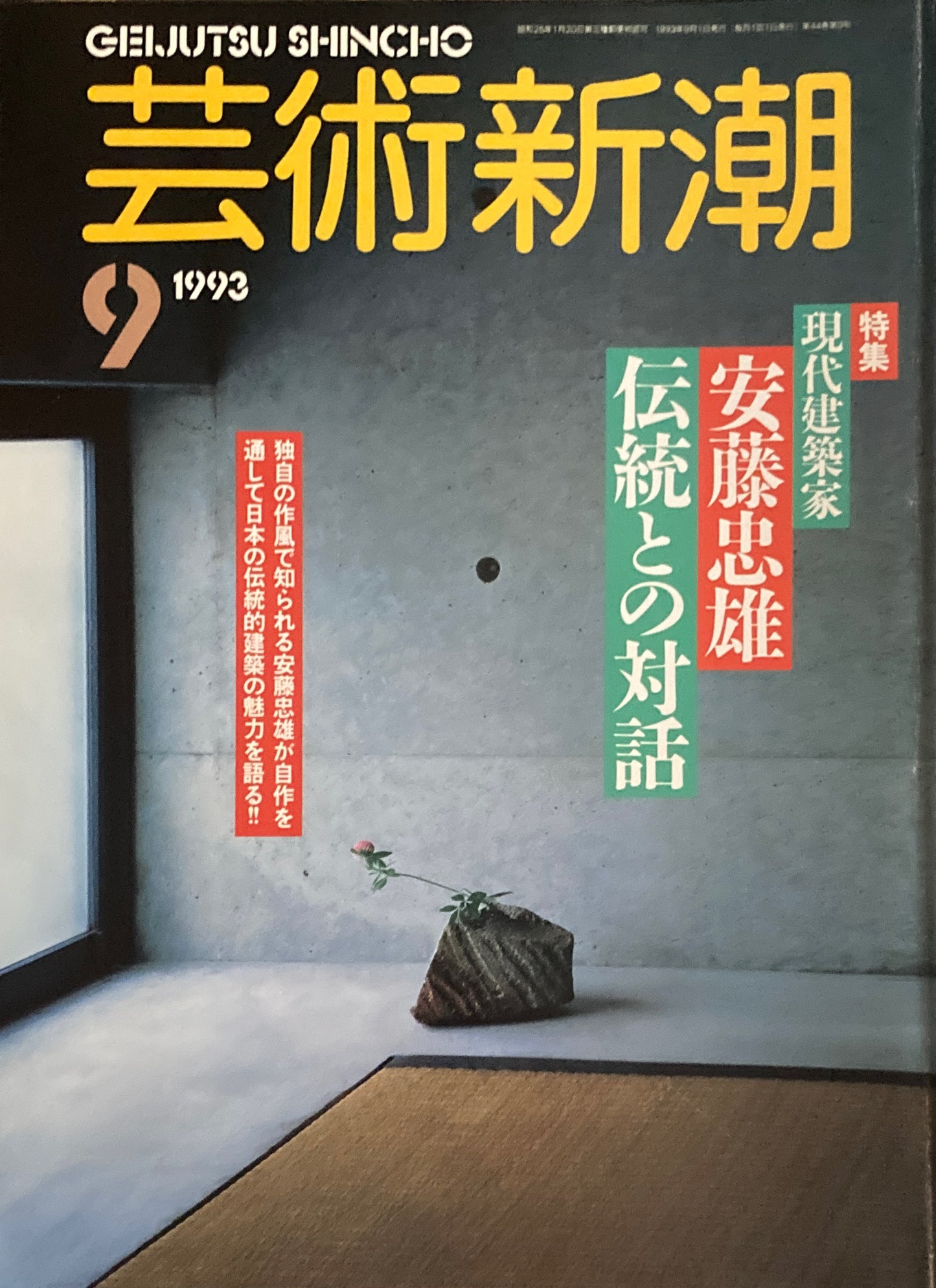 芸術新潮　1993年9月号　安藤忠雄　伝統との対話　