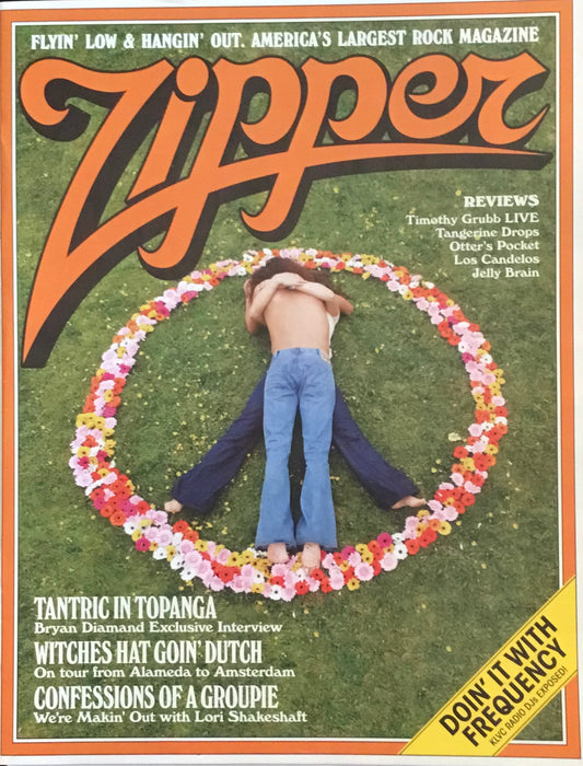 FLYIN LOW & HANGIN OUT AMERICAS LARGEST ROCK MAGAZINE ZIPPER august 1972