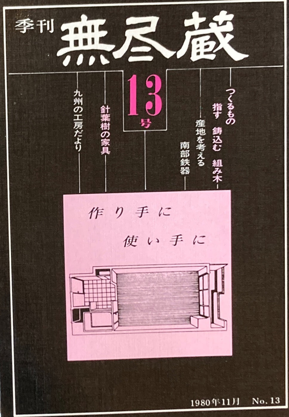 季刊　無尽蔵　第13号　1980年11月号　指す・鋳込む・組み木