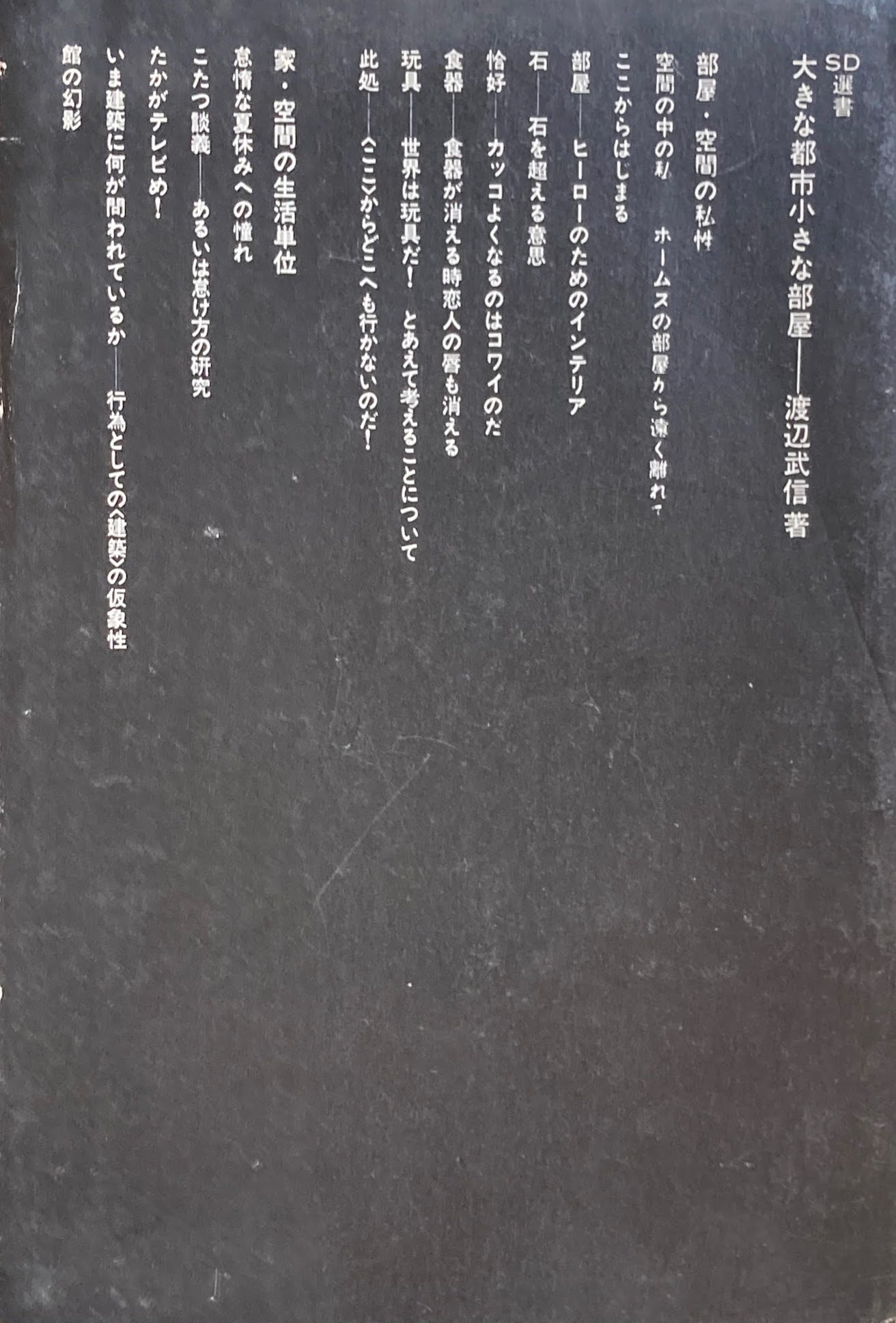 大きな都市小さな部屋　渡辺武信　SD選書90