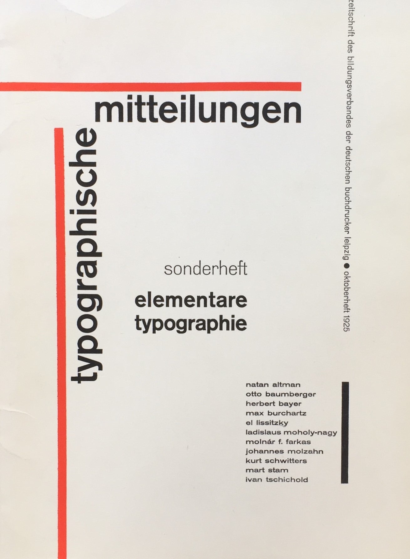 Elementare Typographiel　Jan Tschichold　ヤン・チョヒルト
