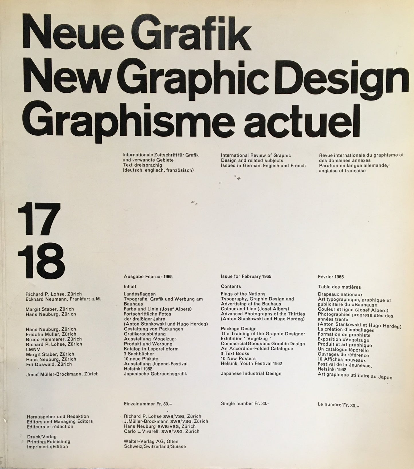 Neue Grafik/New Graphic Design/Graphisme actuel  no.17/18
