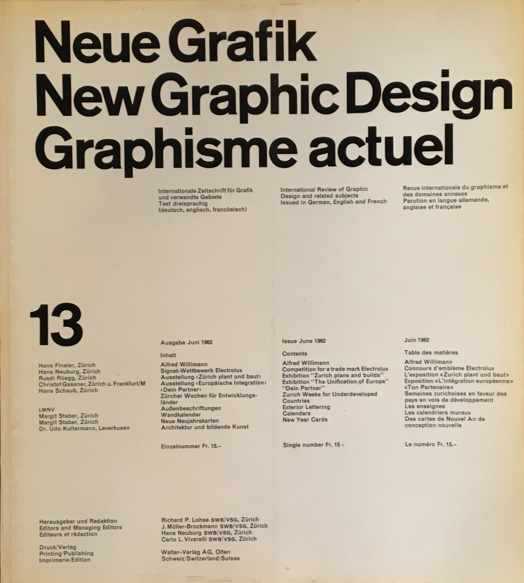 Neue Grafik/New Graphic Design/Graphisme actuel  no.13