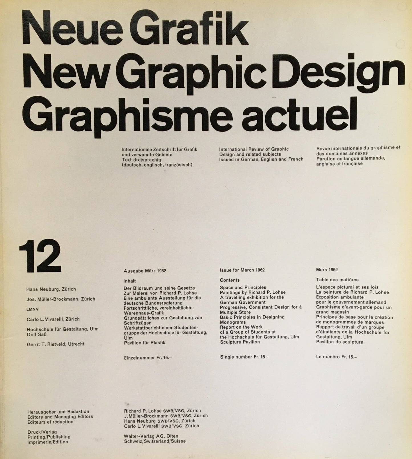 Neue Grafik/New Graphic Design/Graphisme actuel  no.12