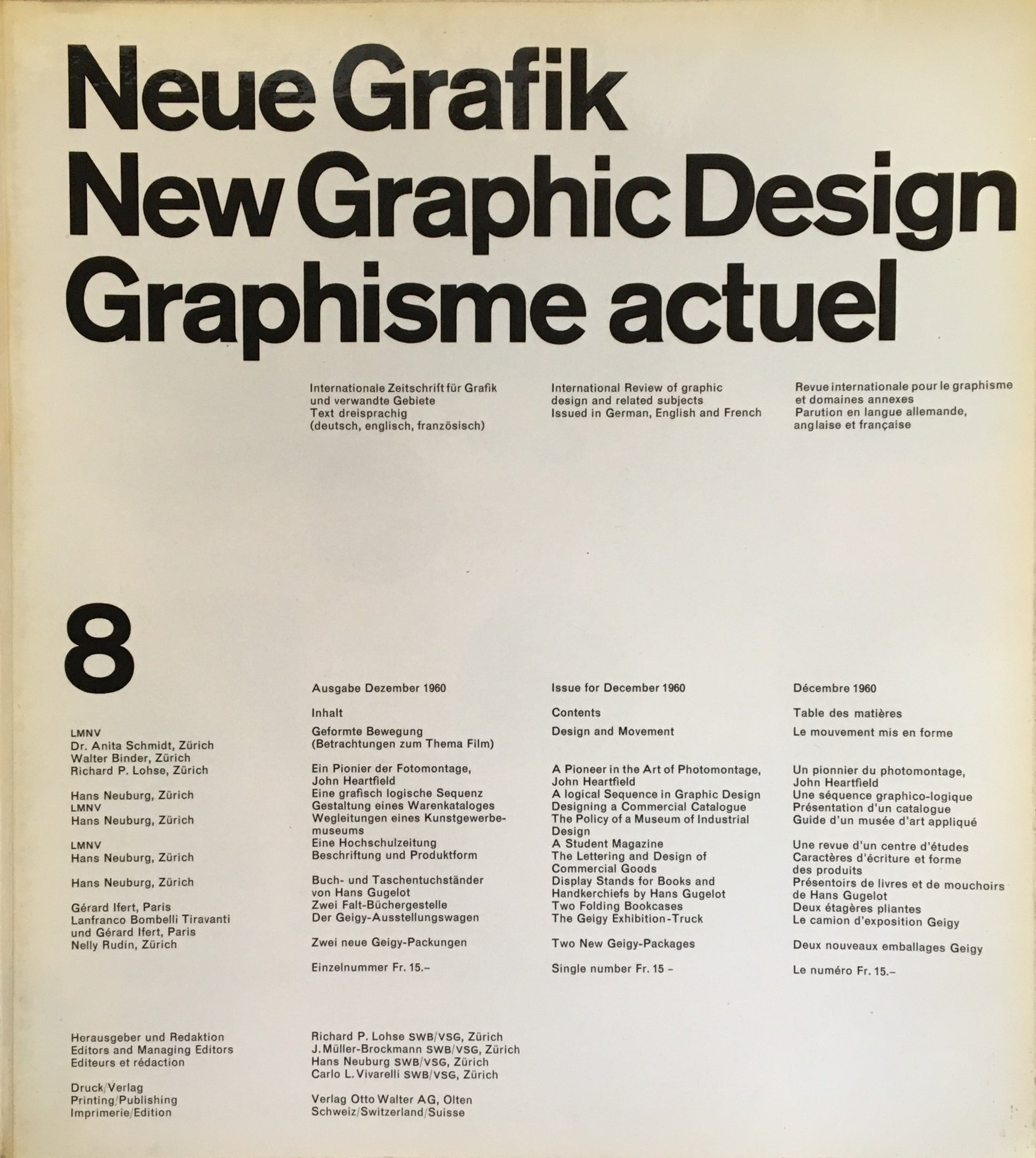Neue Grafik/New Graphic Design/Graphisme actuel  no.8