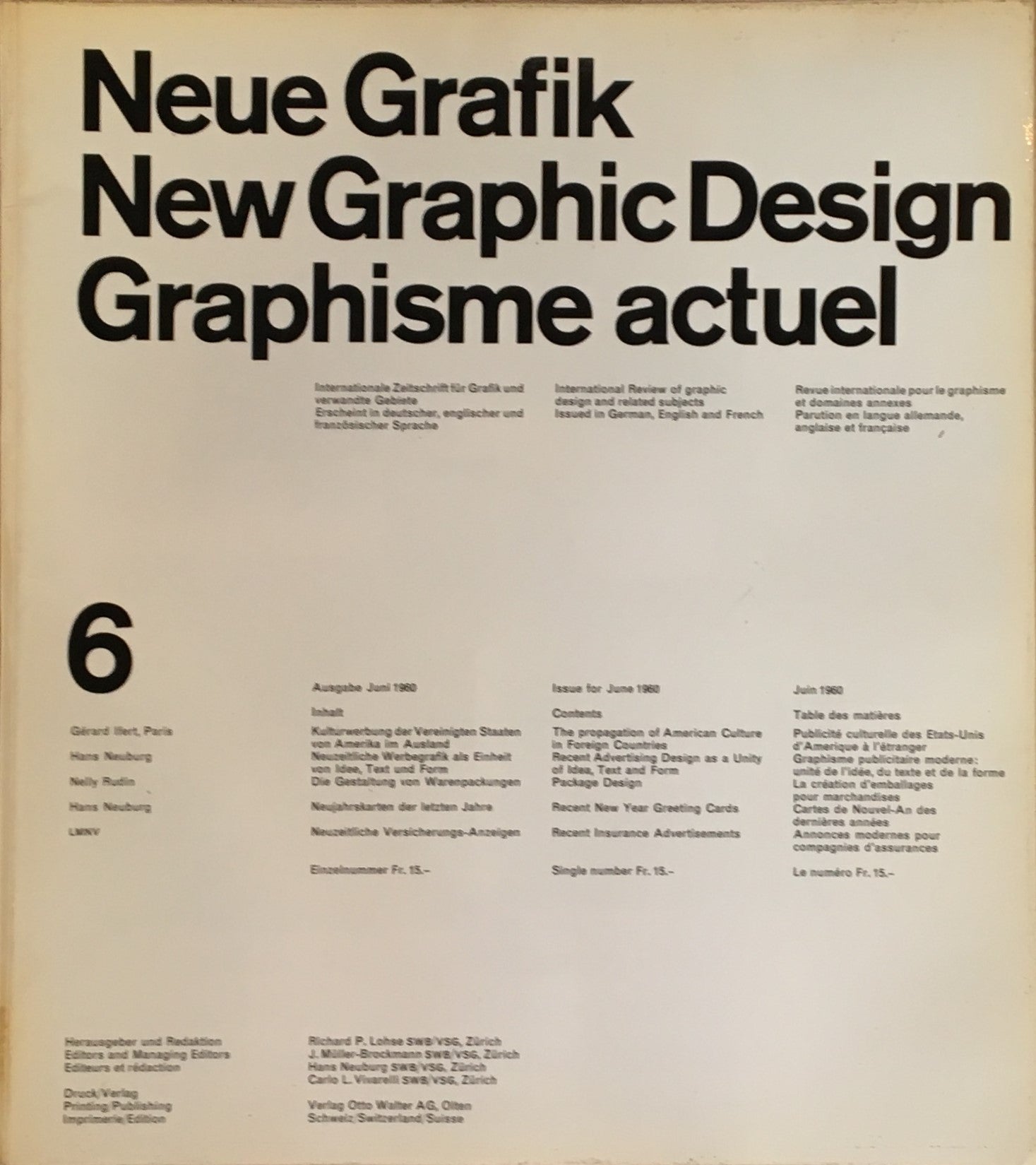 Neue Grafik/New Graphic Design/Graphisme actuel  no.6